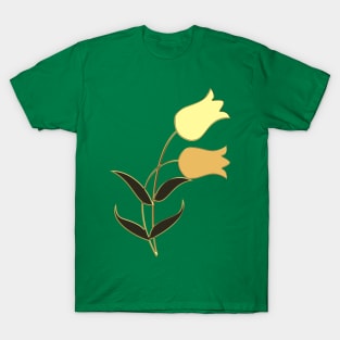 Golden_tulip on greenery green. T-Shirt